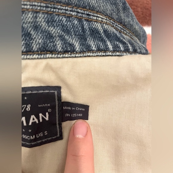 TOPMAN Denim Blue Jean Jacket Lined Size Small/XSmall VGUC - Picture 9 of 9